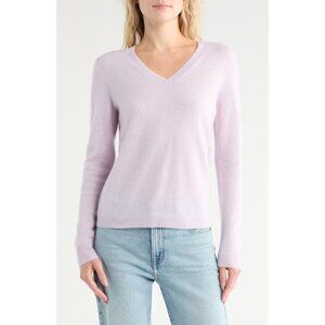 NORDSTROM Purple Petal Cashmere V-Neck Sweater size S